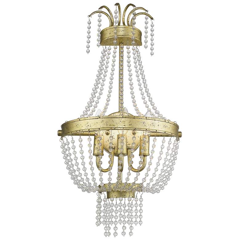 Image 1 3 Light Hand Applied Winter Gold Wall Sconce