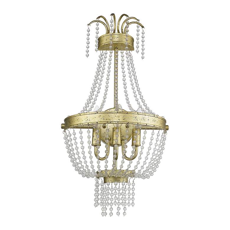 Image 3 3 Light Hand Applied Winter Gold Wall Sconce more views