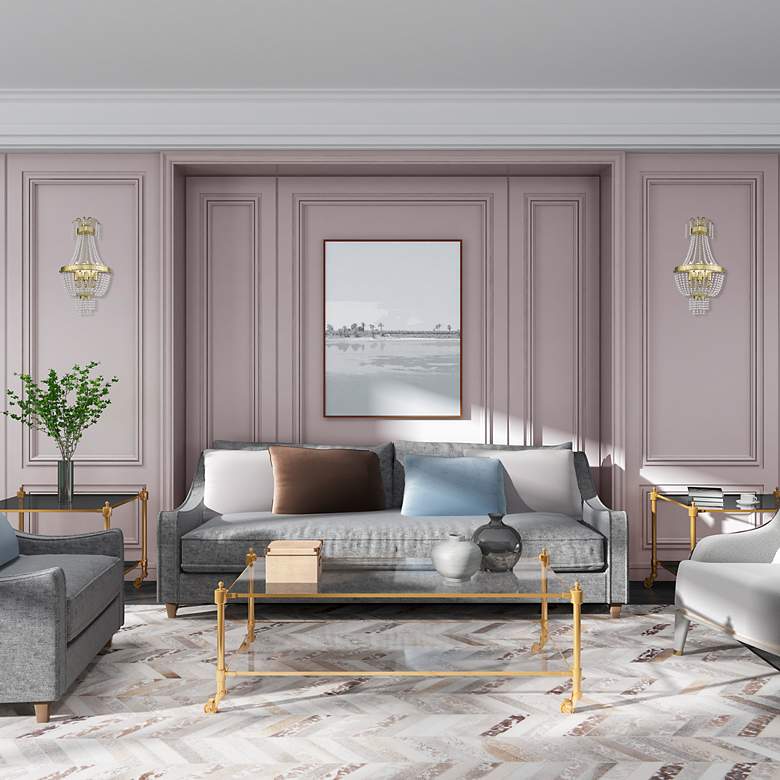 Image 7 3 Light Hand Applied Winter Gold Wall Sconce more views