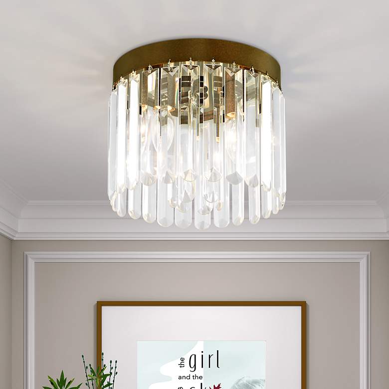 Image 1 3 Light Hand Painted Palacial Bronze Ceiling Mount
