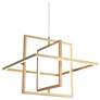 3-Light Lacquered Brushed Aluminum Square Chandeliers LED