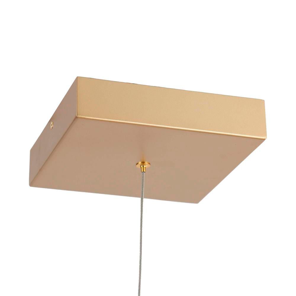 Image 2 3-Light Lacquered Brushed Aluminum Square Chandeliers LED more views