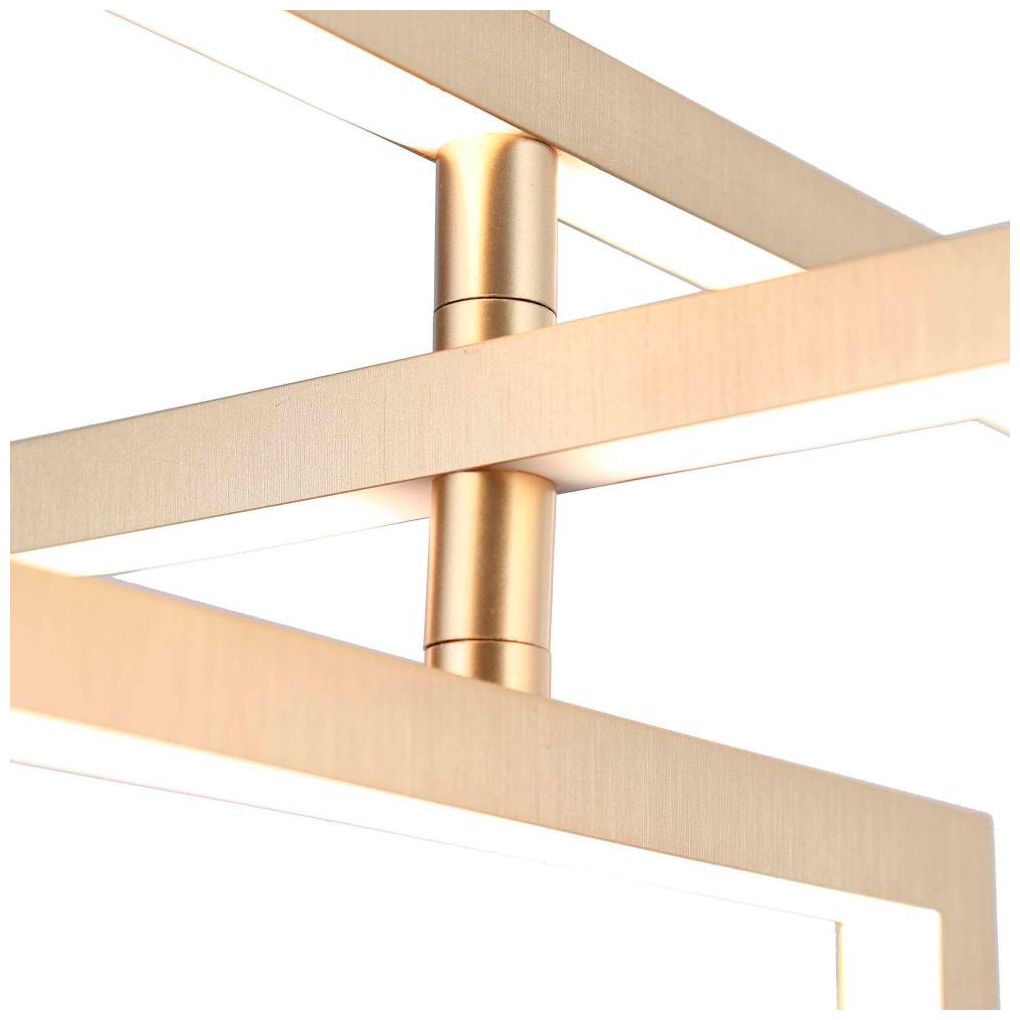 Image 2 3-Light Lacquered Brushed AluminumSquare Chandeliers LED more views