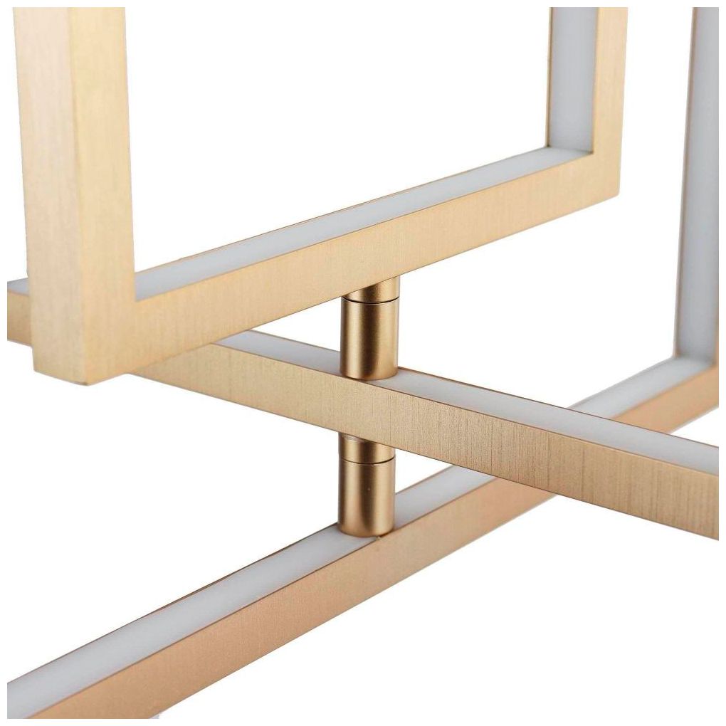 Image 3 3-Light Lacquered Brushed AluminumSquare Chandeliers LED more views