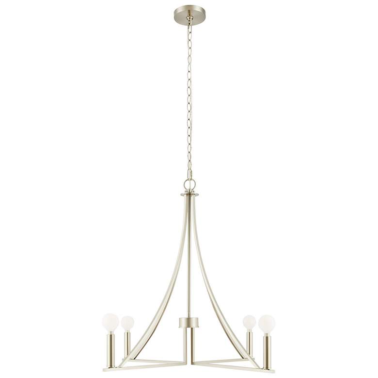 Image 2 3-Light Linear Chandelier in Brushed Nickel more views