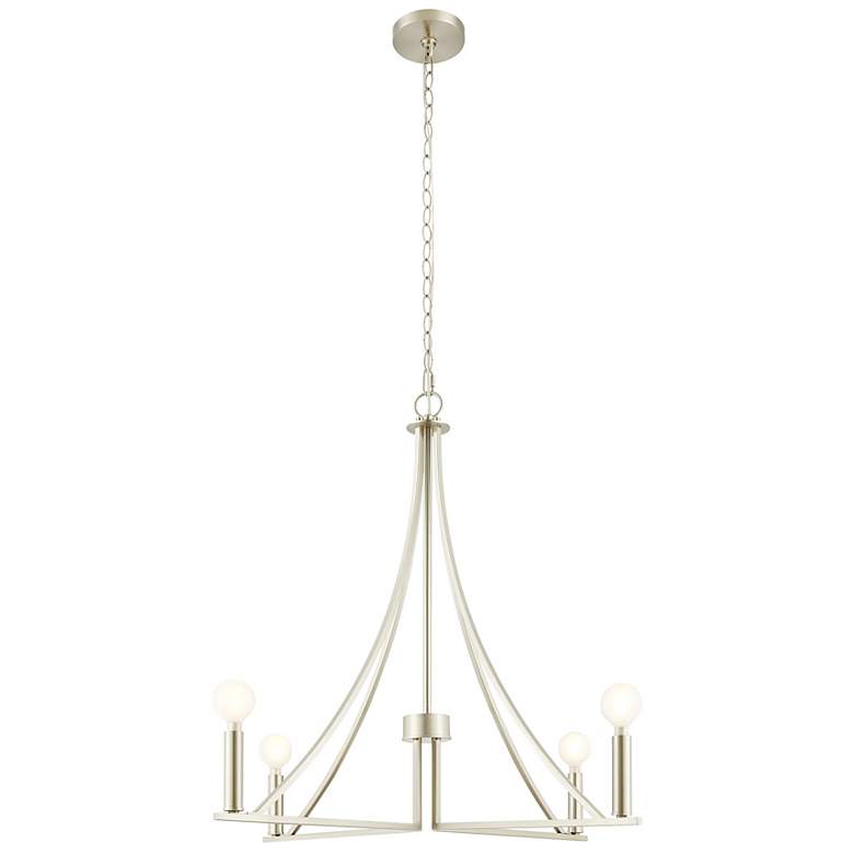 Image 3 3-Light Linear Chandelier in Brushed Nickel more views
