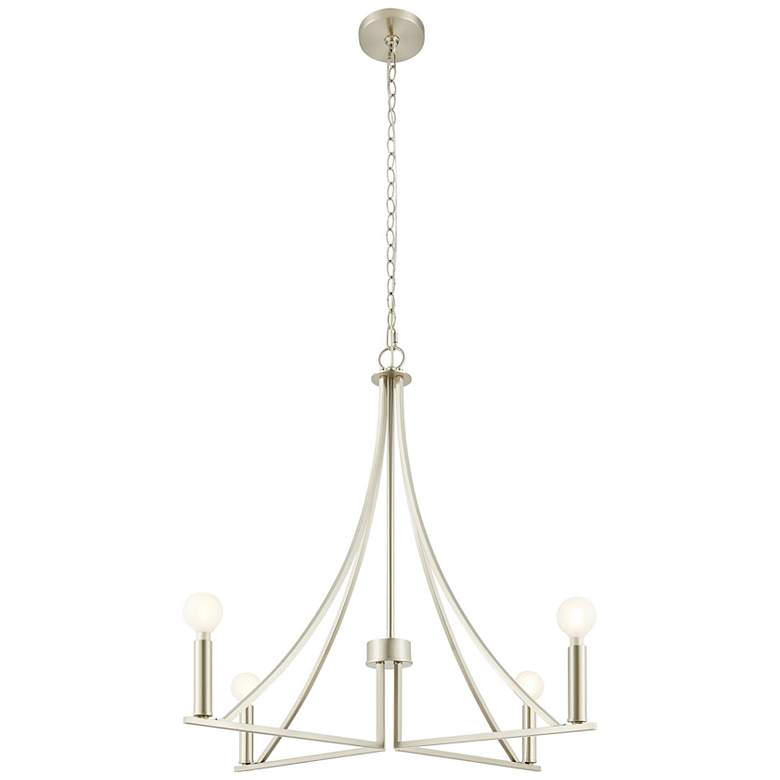 Image 4 3-Light Linear Chandelier in Brushed Nickel more views