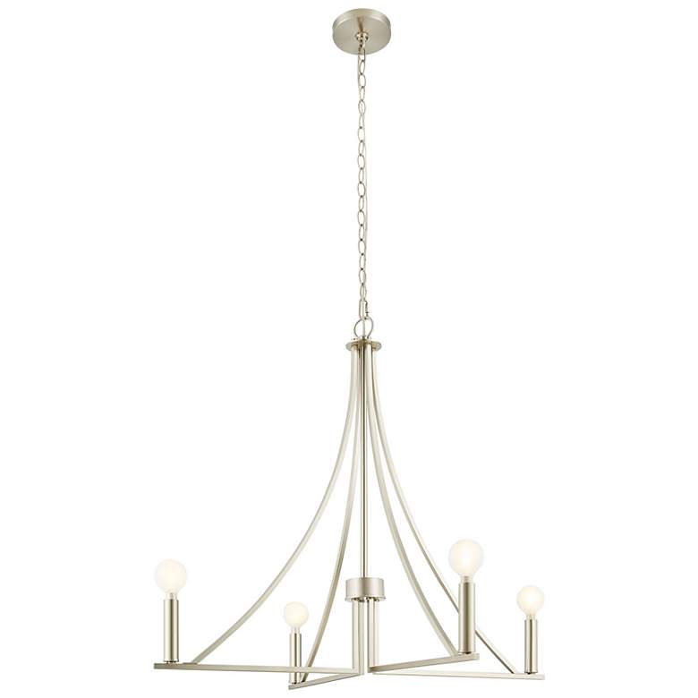 Image 5 3-Light Linear Chandelier in Brushed Nickel more views