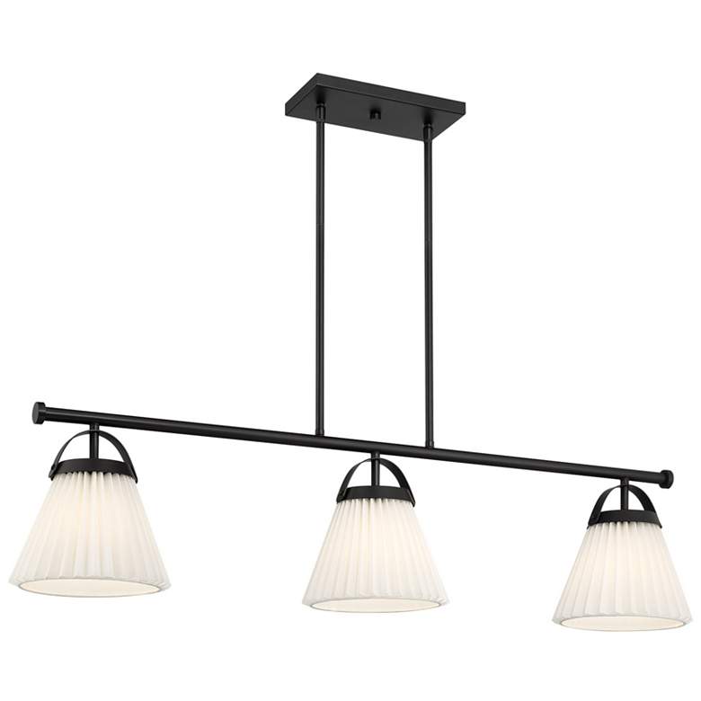 Image 1 3-Light Linear Chandelier in Matte Black