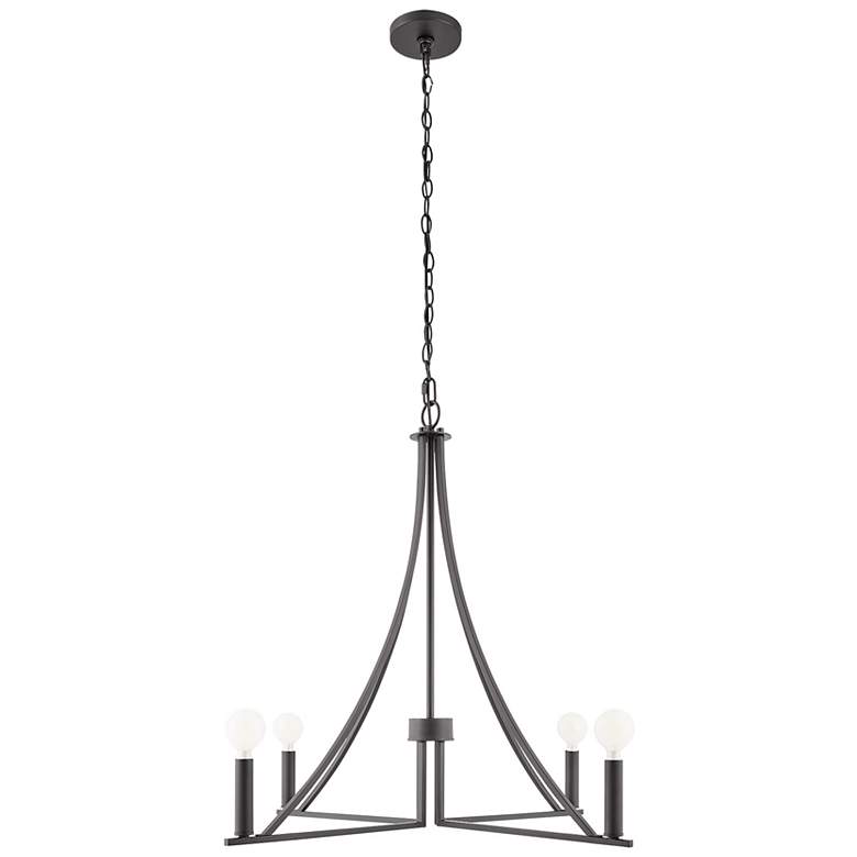 Image 2 3-Light Linear Chandelier in Matte Black more views