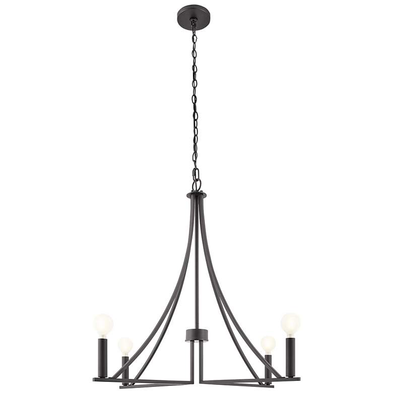 Image 3 3-Light Linear Chandelier in Matte Black more views