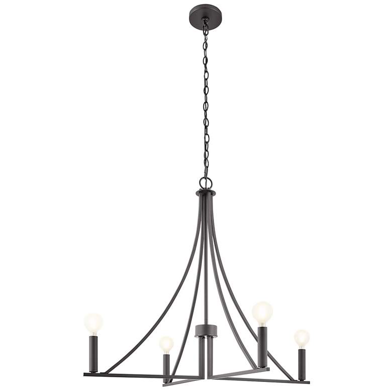 Image 5 3-Light Linear Chandelier in Matte Black more views