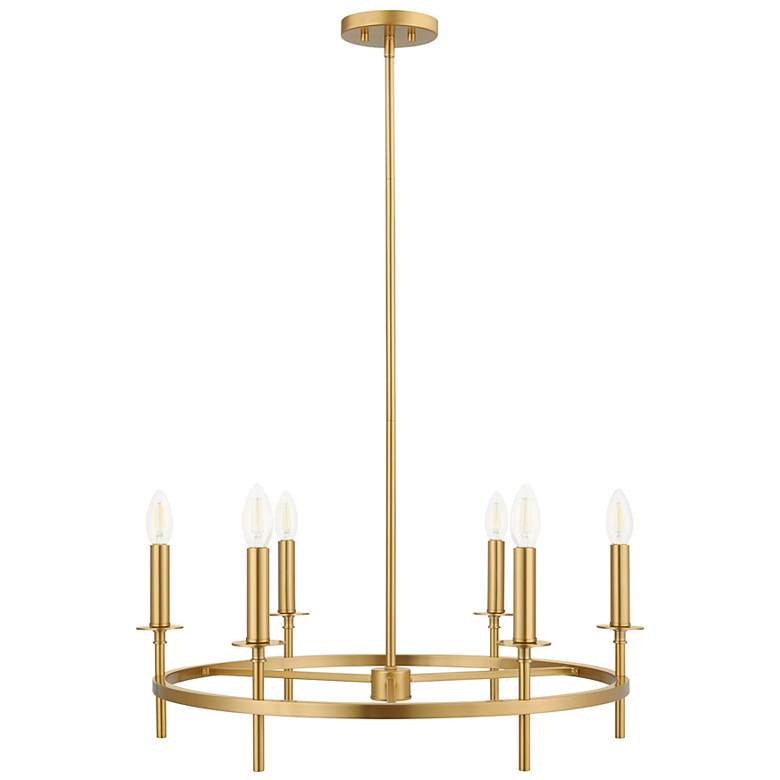 Image 2 3-Light Linear Chandelier in Natural Brass more views