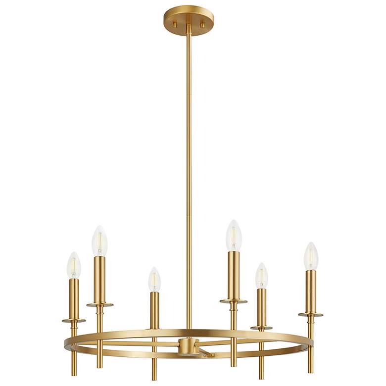 Image 3 3-Light Linear Chandelier in Natural Brass more views