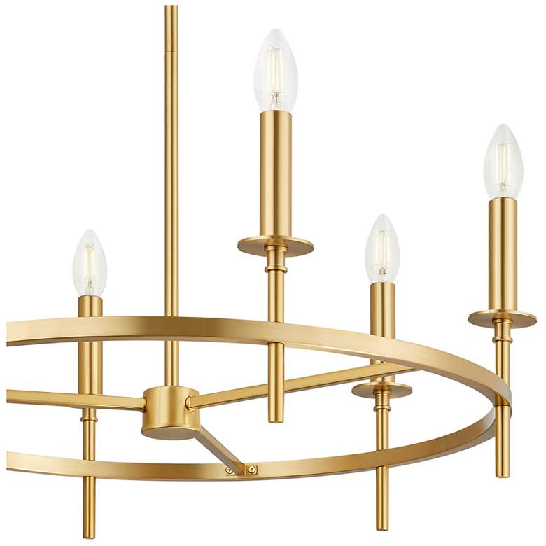 Image 6 3-Light Linear Chandelier in Natural Brass more views