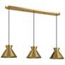 2_3-Light Linear Chandelier in Natural Brass more views