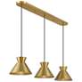 4_3-Light Linear Chandelier in Natural Brass more views