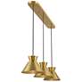 5_3-Light Linear Chandelier in Natural Brass more views