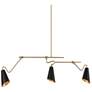 3-Light Matte Black and Matte Gold Island Lamp