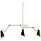3-Light Matte Black and Matte Gold Island Lamp