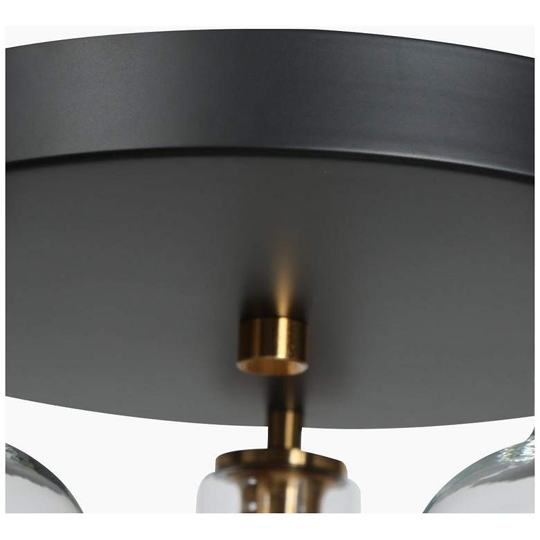 Image 3 3-Light Matte Black and Plating Bras Ceiling Lamp with Clear Glass more views