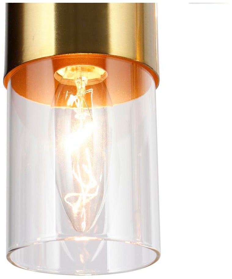 Image 3 3-Light Matte Black and Plating Brass Chandeliers with Clear Glass more views