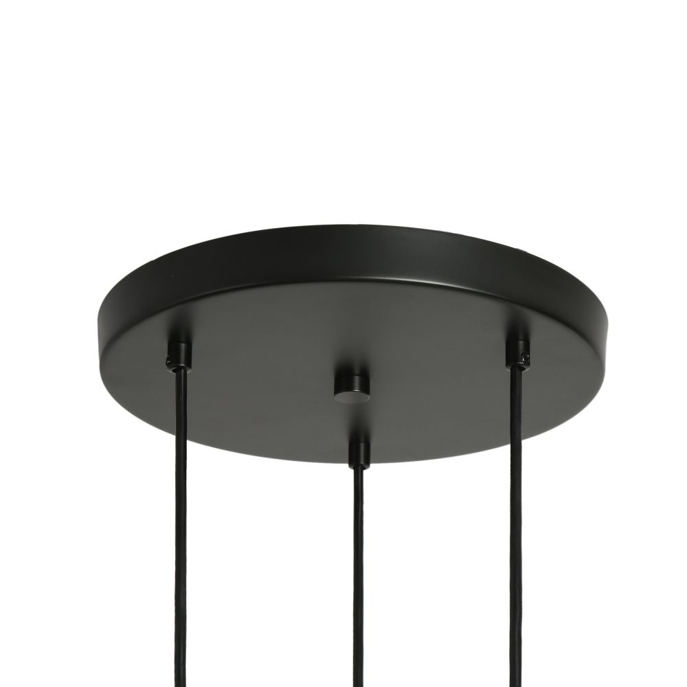 Image 3 3-Light Matte Black and Plating Brass Chandeliers more views