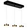 3-Light Matte Black and Plating Brass Island Lamp LED