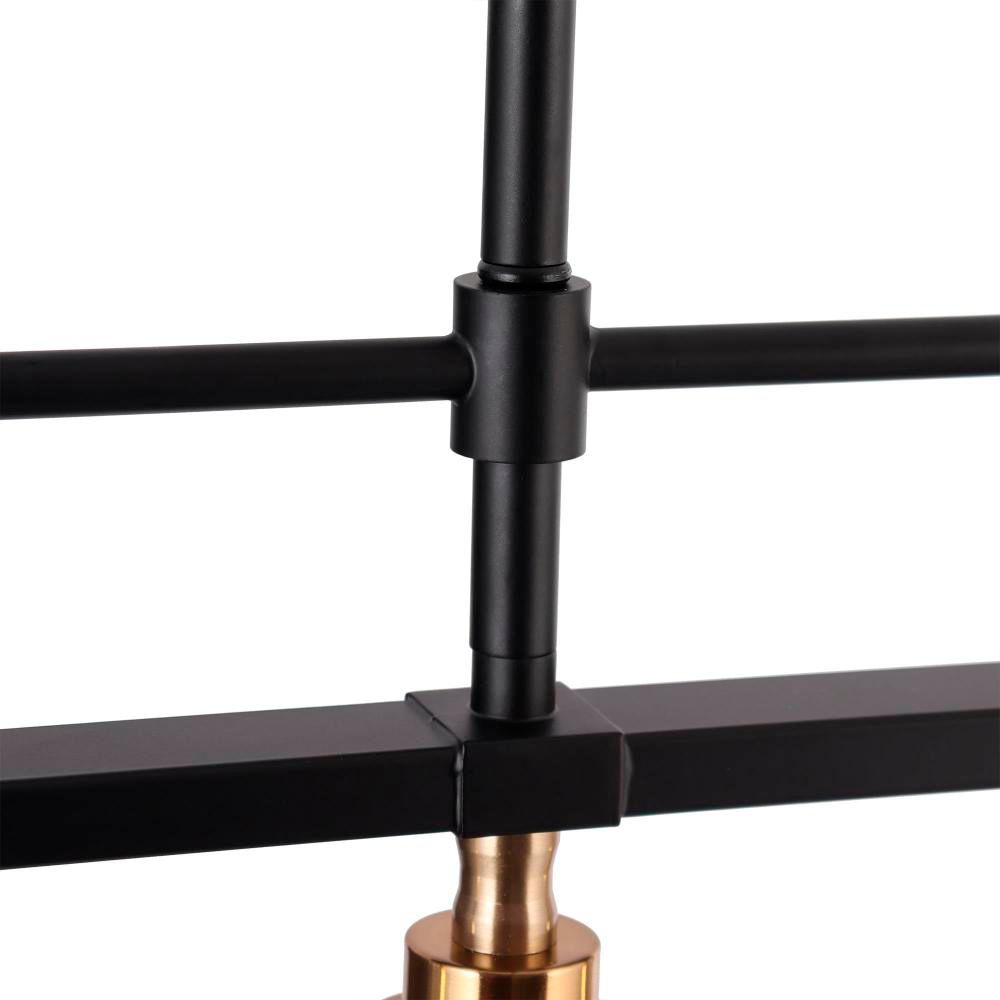 Image 2 3-Light Matte Black and Plating Brass Island Lamp with Clear Glass more views