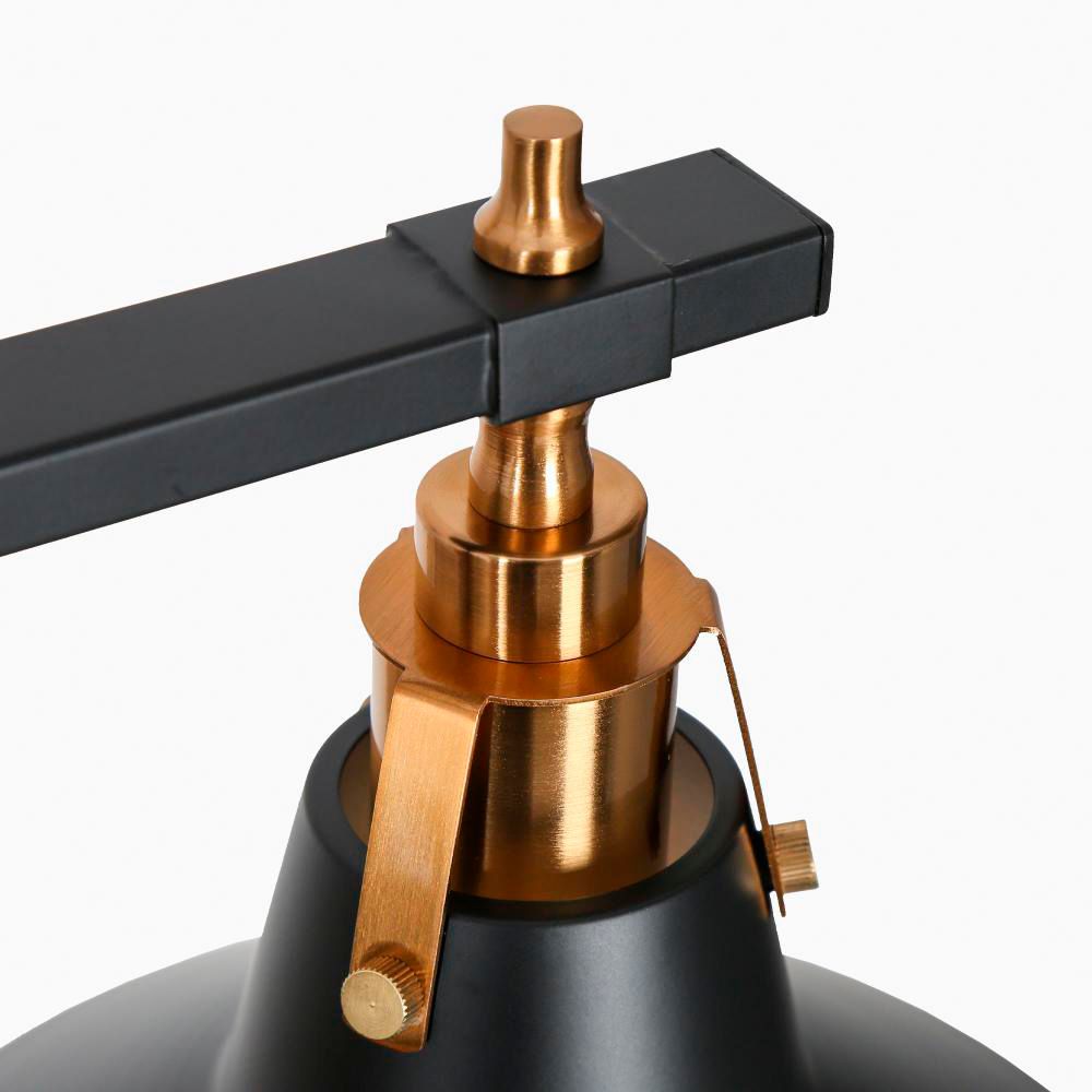 Image 3 3-Light Matte Black and Plating Brass Island Lamp more views