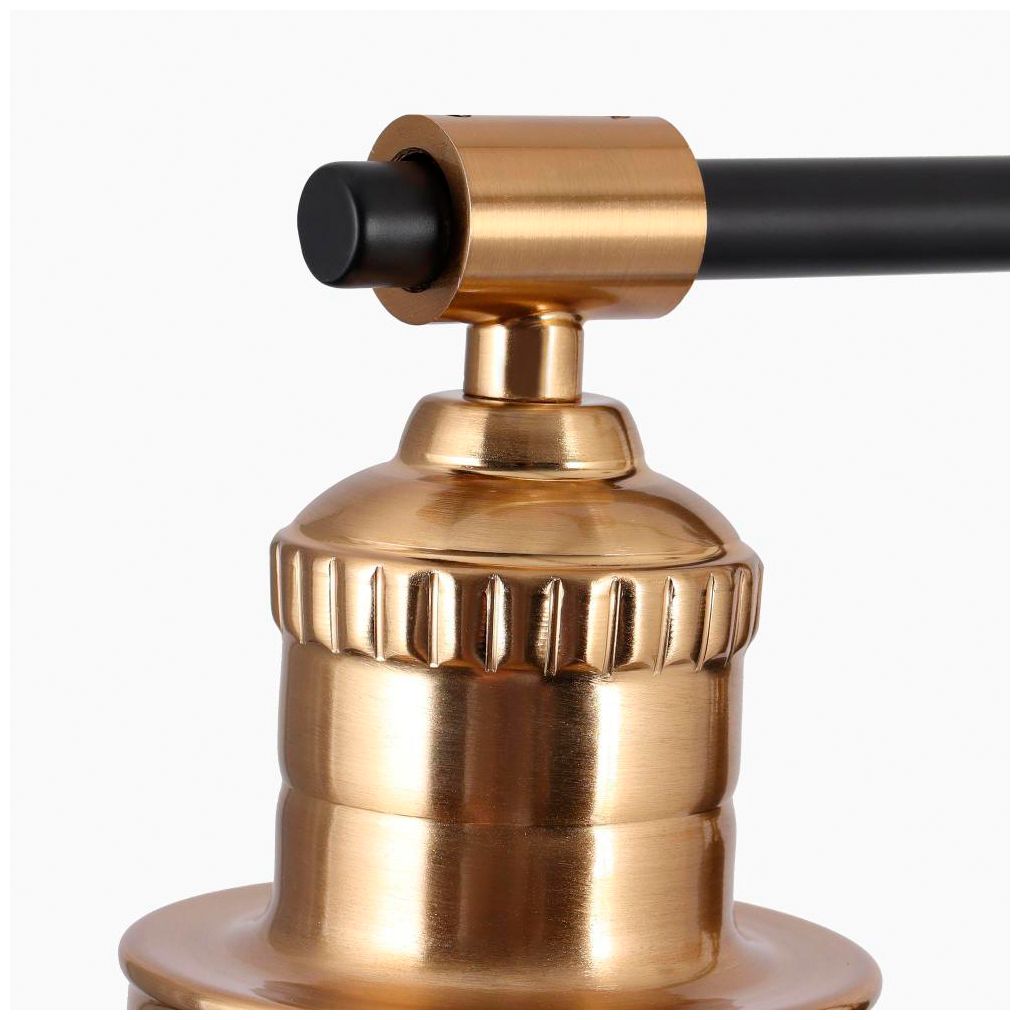 Image 3 3-Light Matte Black and Plating Brass Island Lamp more views