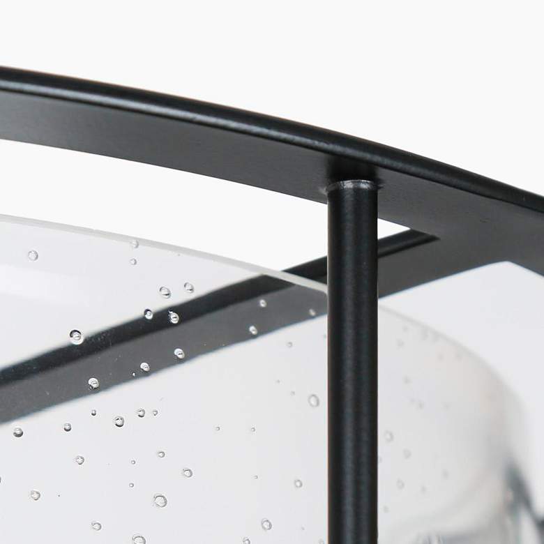 Image 2 3-Light Matte Black and Satin Gold Ceiling Lamp with Seeded Glass more views