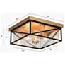2_3-Light Matte Black and Satin Gold Ceiling Lamp with Seeded Glass more views