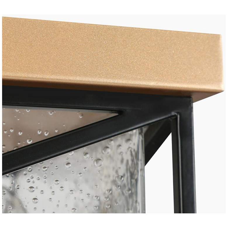 Image 3 3-Light Matte Black and Satin Gold Ceiling Lamp with Seeded Glass more views