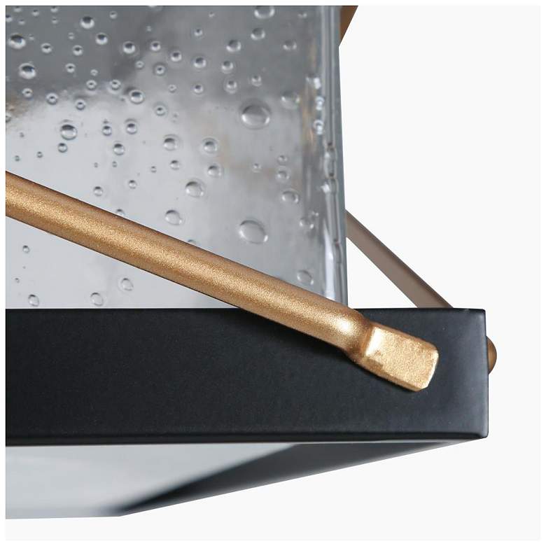 Image 2 3-Light Matte Black and Satin Gold Ceiling Lamp with Seeded Glass more views