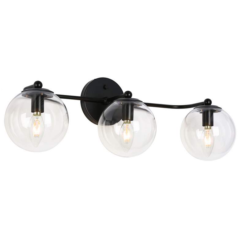 Image 1 3-Light Matte Black Bathroom Vanity Light