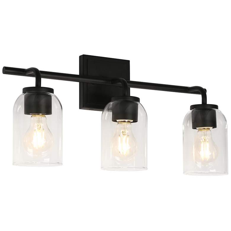 Image 1 3-Light Matte Black Bathroom Vanity Light
