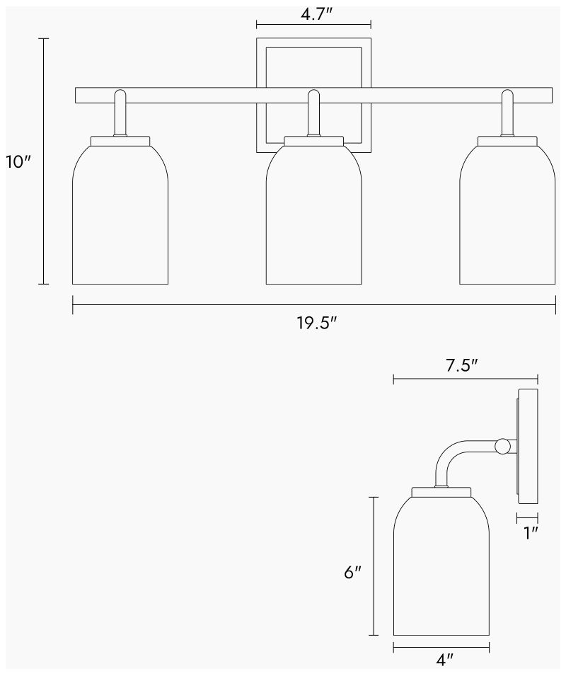 Image 2 3-Light Matte Black Bathroom Vanity Light more views