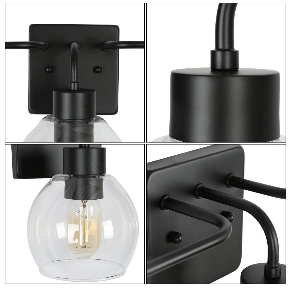 Image 4 3-Light Matte Black Bathroom Vanity Light more views