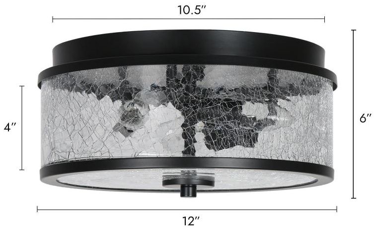 Image 3 3-Light Matte Black Ceiling Lamp with Textured Glass more views