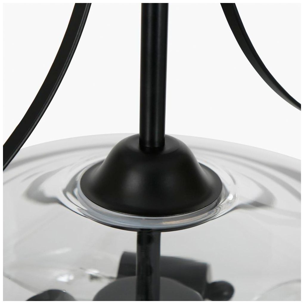 Image 3 3-Light Matte Black Chandeliers with Clear Glass more views