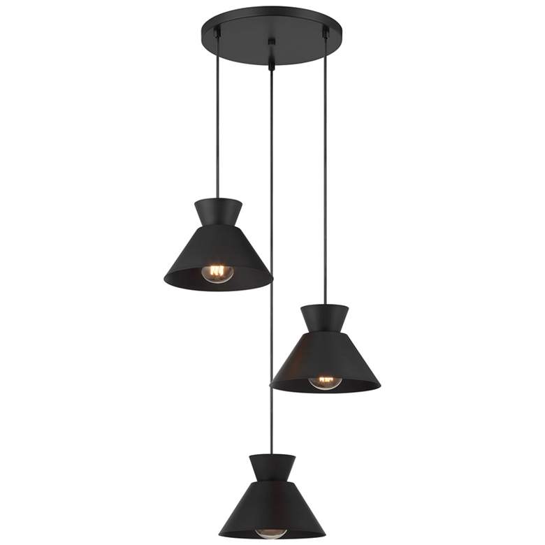 Image 1 3-Light Multi-Point Chandelier in Matte Black