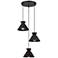 3-Light Multi-Point Chandelier in Matte Black
