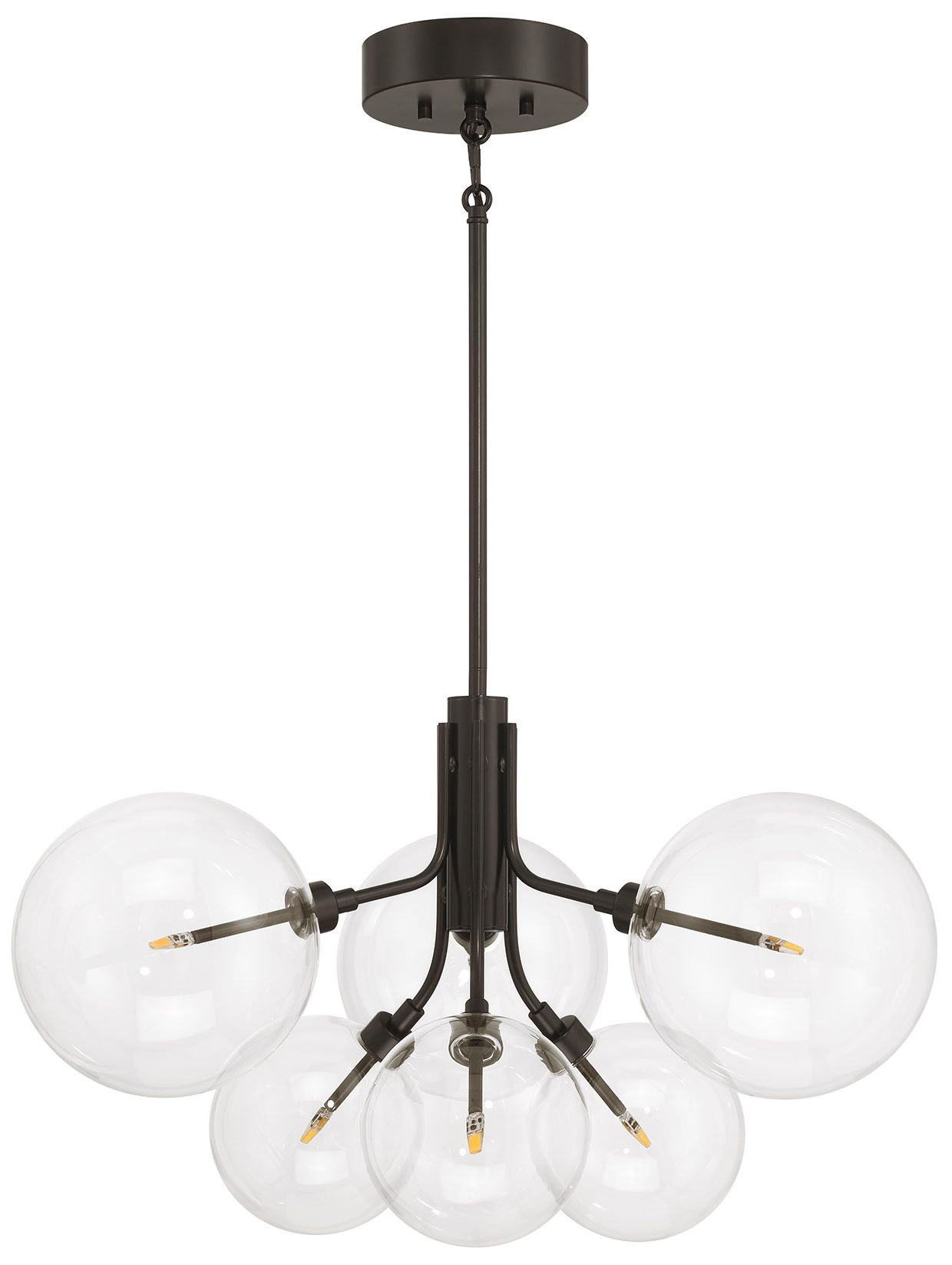 Image 2 3-Light Multi-Point Chandelier in Natural Brass more views