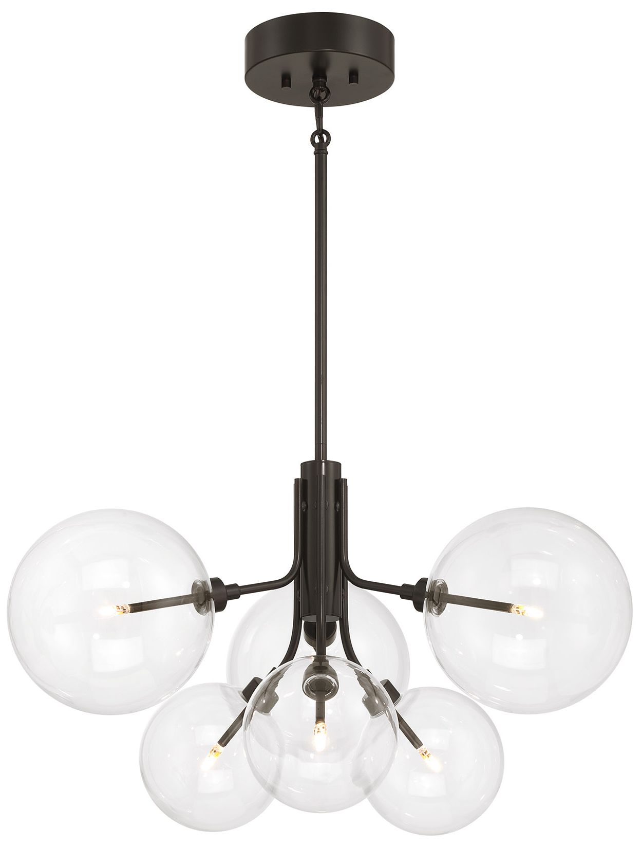 Image 3 3-Light Multi-Point Chandelier in Natural Brass more views