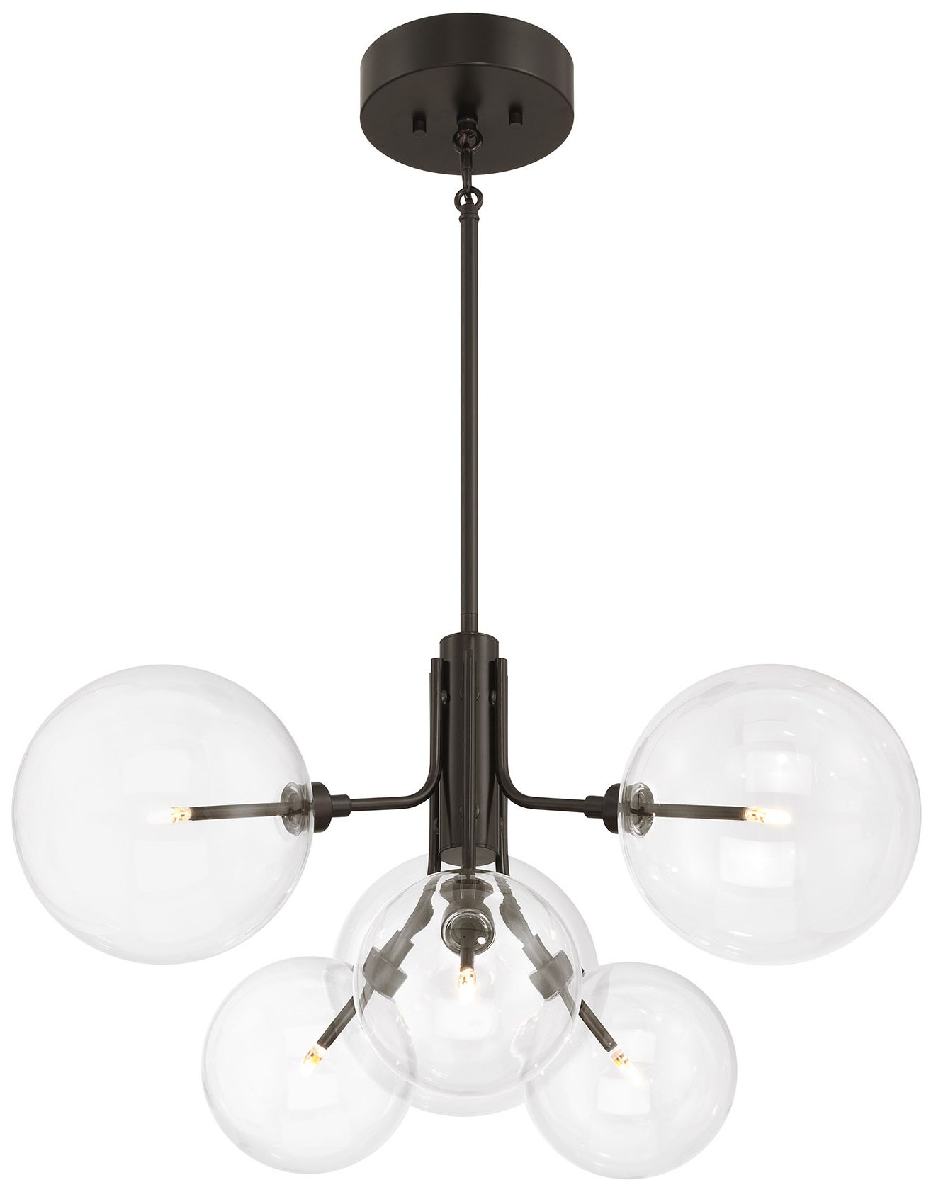 Image 4 3-Light Multi-Point Chandelier in Natural Brass more views