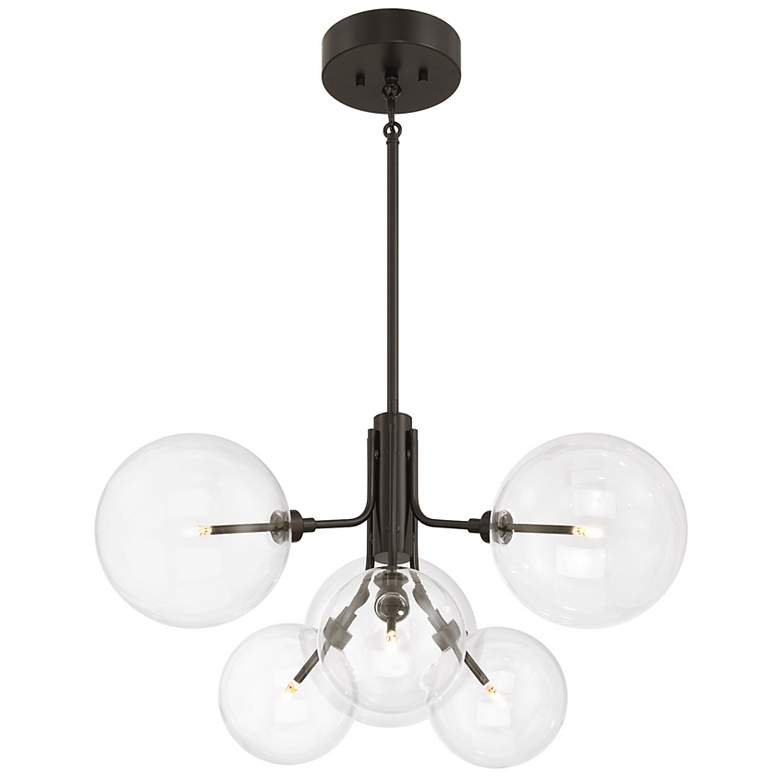 Image 4 3-Light Multi-Point Chandelier in Natural Brass more views