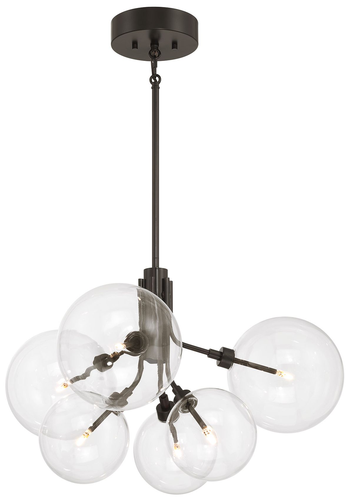 Image 5 3-Light Multi-Point Chandelier in Natural Brass more views