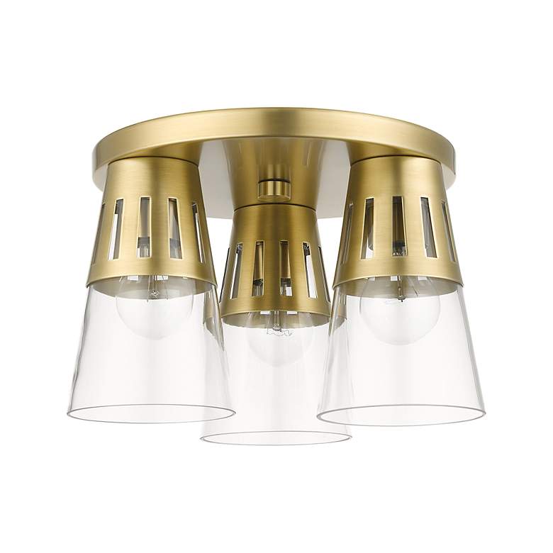 Image 3 3 Light Natural Brass Flush Mount more views