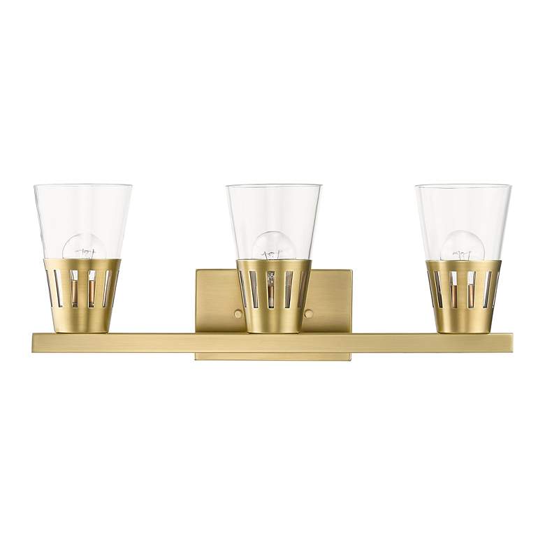 Image 3 3 Light Natural Brass Vanity Sconce more views